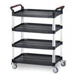 Four tier plastic utility tray trolleys 414904