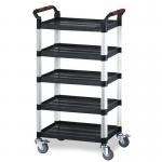 Five tier plastic utility tray trolleys 414906