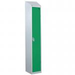 Steel Splash Locker with Slopingtop 1800.300.450 - 1 Compartment - Green Door 414970