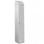 Steel Splash Locker with Sloping Top 1800.300.450 - 1 Compartment - Light Grey Door 414971