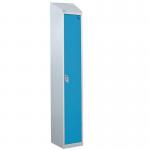 Steel Splash Locker with Sloping Top 1800.300.450 - 1 Compartment - Light Blue Door 414972
