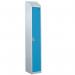 Steel Splash Locker with Sloping Top 1800.300.450 - 1 Compartment - Light Blue Door 414972
