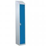 Steel Splash Locker with Slopingtop 1800.300.450 - 1 Compartment - Blue Door 414973