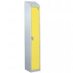 Steel Splash Locker with Slopingtop 1800.300.450 - 1 Compartment - Yellow Door 414974