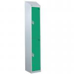 Steel Splash Locker with Slopingtop 1800.300.450 - 2 Compartments - Green Doors 414976