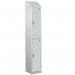 Steel Splash Locker with Sloping Top 1800.300.450 - 2 Compartments - Light Grey Doors 414977