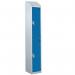 Steel Splash Locker with Slopingtop 1800.300.450 - 2 Compartments - Blue Doors 414979