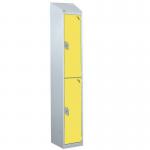 Steel Splash Locker with Slopingtop 1800.300.450 - 2 Compartments - Yellow Doors 414980