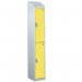 Steel Splash Locker with Slopingtop 1800.300.450 - 2 Compartments - Yellow Doors 414980
