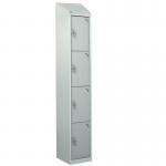 Steel Splash Locker with Sloping Top 1800.300.450 - 4 Compartments - Ligh Tgrey Doors 414989