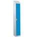 Steel Splash Locker with Sloping Top 1800.300.300 - 1 Compartment - Light Blue Door 414996