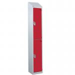 Steel Splash Locker with Slopingtop 1800.300.300 - 2 Compartments - Red Doors 414999