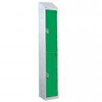 Steel Splash Locker with Slopingtop 1800.300.300 - 2 Compartments - Green Doors 415000