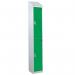 Steel Splash Locker with Slopingtop 1800.300.300 - 2 Compartments - Green Doors 415000