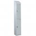 Steel Splash Locker with Sloping Top 1800.300.300 - 2 Compartments - Light Grey Doors 415001