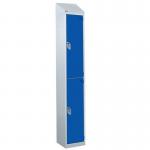Steel Splash Locker with Slopingtop 1800.300.300 - 2 Compartments - Blue Doors 415003