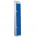 Steel Splash Locker with Slopingtop 1800.300.300 - 2 Compartments - Blue Doors 415003