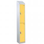 Steel Splash Locker with Slopingtop 1800.300.300 - 2 Compartments - Yellow Doors 415004