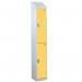 Steel Splash Locker with Slopingtop 1800.300.300 - 2 Compartments - Yellow Doors 415004