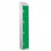 Steel Splash Locker with Slopingtop 1800.300.300 - 4 Compartments - Green Doors 415012