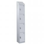Steel Splash Locker with Sloping Top 1800.300.300 - 4 Compartments - Light Grey Doors 415013
