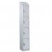 Steel Splash Locker with Sloping Top 1800.300.300 - 4 Compartments - Light Grey Doors 415013