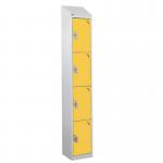 Steel Splash Locker with Slopingtop 1800.300.300 - 4 Compartments - Yellow Doors 415016