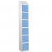 Laminate Splash Door Lockers Withsloping Top - 6 Compartment - Campanula Blue Doors 415017