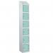 Laminate Splash Door Lockers Withsloping Top - 6 Compartment - Aquamarine Doors 415018