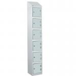 Laminate Splash Door Lockers Withsloping Top - 6 Compartment - Light Grey Doors 415019