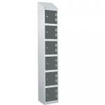 Laminate Splash Door Lockers Withsloping Top - 6 Compartment - Graphite Grey Doors 415020