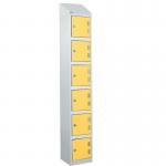 Laminate Splash Door Lockers Withsloping Top - 6 Compartment - Spectrum Yellow Doors 415023