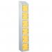 Laminate Splash Door Lockers Withsloping Top - 6 Compartment - Spectrum Yellow Doors 415023