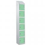 Laminate Splash Door Lockers Withsloping Top - 6 Compartment - Vibrant Green Doors 415024