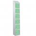 Laminate Splash Door Lockers Withsloping Top - 6 Compartment - Vibrant Green Doors 415024