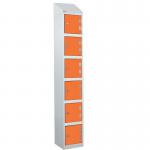 Laminate Splash Door Lockers Withsloping Top - 6 Compartment - Clementine Doors 415025