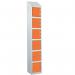 Laminate Splash Door Lockers Withsloping Top - 6 Compartment - Clementine Doors 415025