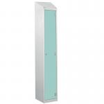 Laminate Splash Door Lockers Withsloping Top - 1 Compartment - Aquamarine Door 415028