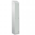 Laminate Splash Door Lockers Withsloping Top - 1 Compartment - Light Grey Door 415029