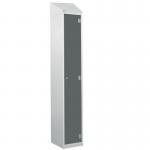 Laminate Splash Door Lockers Withsloping Top - 1 Compartment - Gfraphite Grey Door 415030