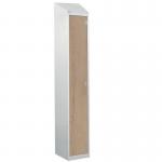 Laminate Splash Door Lockerswith Sloping Top - 1 Compartment - Oak Door 415031