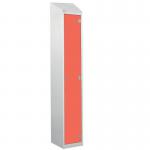 Laminate Splash Door Lockers Withsloping Top - 1 Compartment - Spectrum Red Door 415032