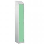 Laminate Splash Door Lockers Withsloping Top - 1 Compartment - Vibrant Green Door 415034