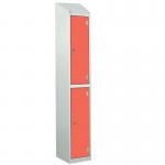 Laminate Splash Door Lockers Withsloping Top - 2 Compartment - Spectrum Red Doors 415042
