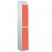 Laminate Splash Door Lockers Withsloping Top - 2 Compartment - Spectrum Red Doors 415042