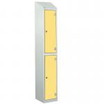 Laminate Splash Door Lockers Withsloping Top - 2 Compartment - Spectrum Yellow Doors 415043