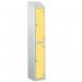 Laminate Splash Door Lockers Withsloping Top - 2 Compartment - Spectrum Yellow Doors 415043