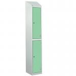 Laminate Splash Door Lockers Withsloping Top - 2 Compartment - Vibrant Green Doors 415044