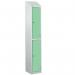 Laminate Splash Door Lockers Withsloping Top - 2 Compartment - Vibrant Green Doors 415044