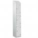 Laminate Splash Door Lockers Withsloping Top - 3 Compartment - Light Grey Doors 415049